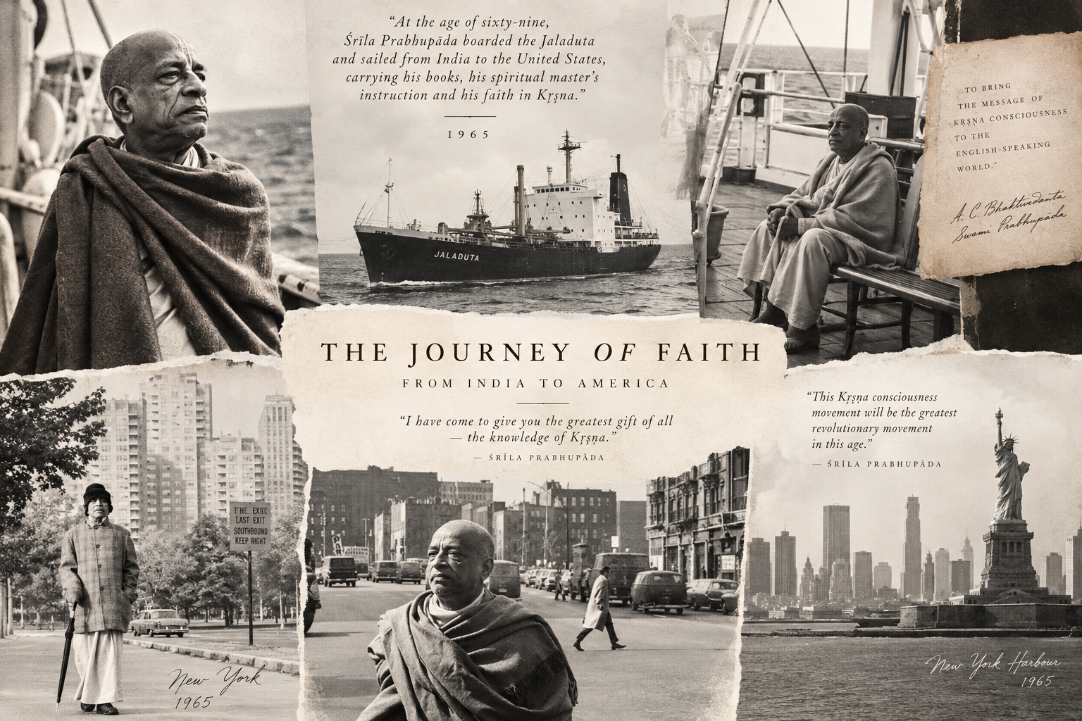 Srila Prabhupada's journey to the West